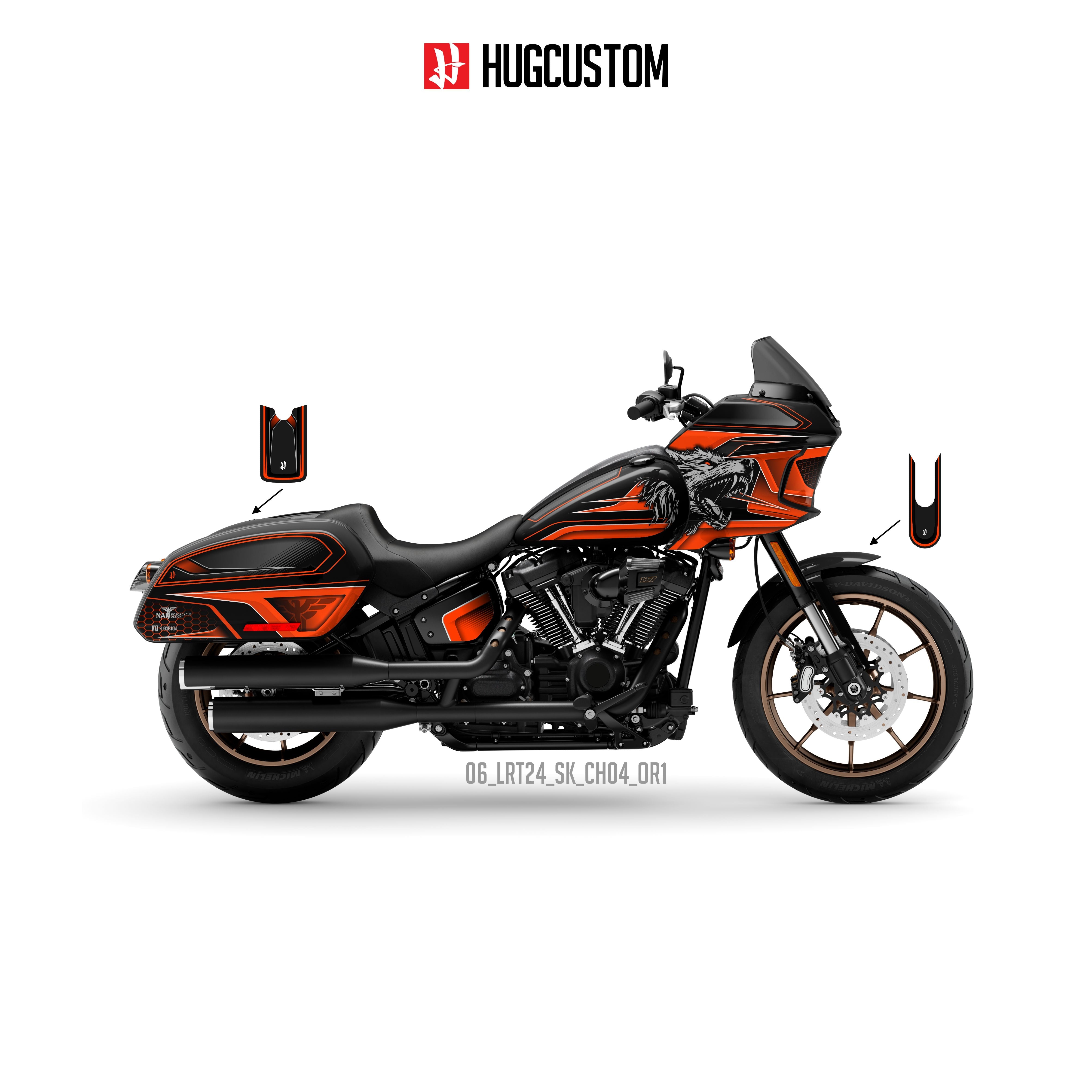 Sticker Kit for Cruiser LRST (FXLRST) (2017-2026) - 'Wolf' Design - HUGSTICKERCUSTOM 