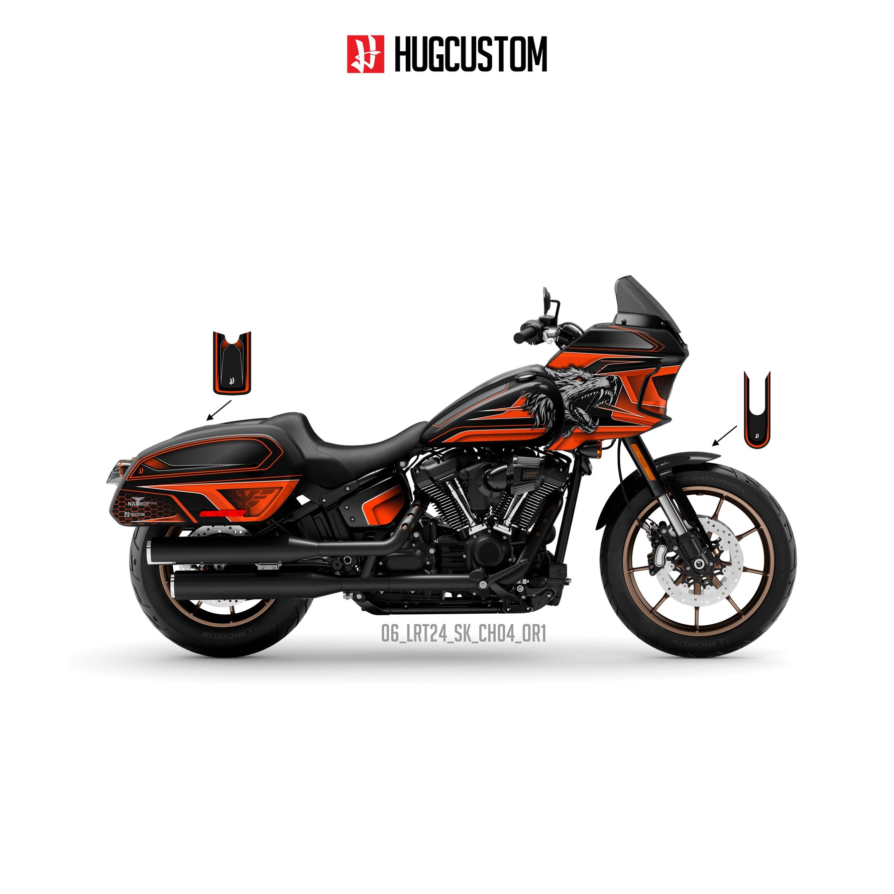 Sticker Kit for Cruiser LRST (FXLRST) (2017-2026) - 'Wolf' Design - HUGSTICKERCUSTOM 