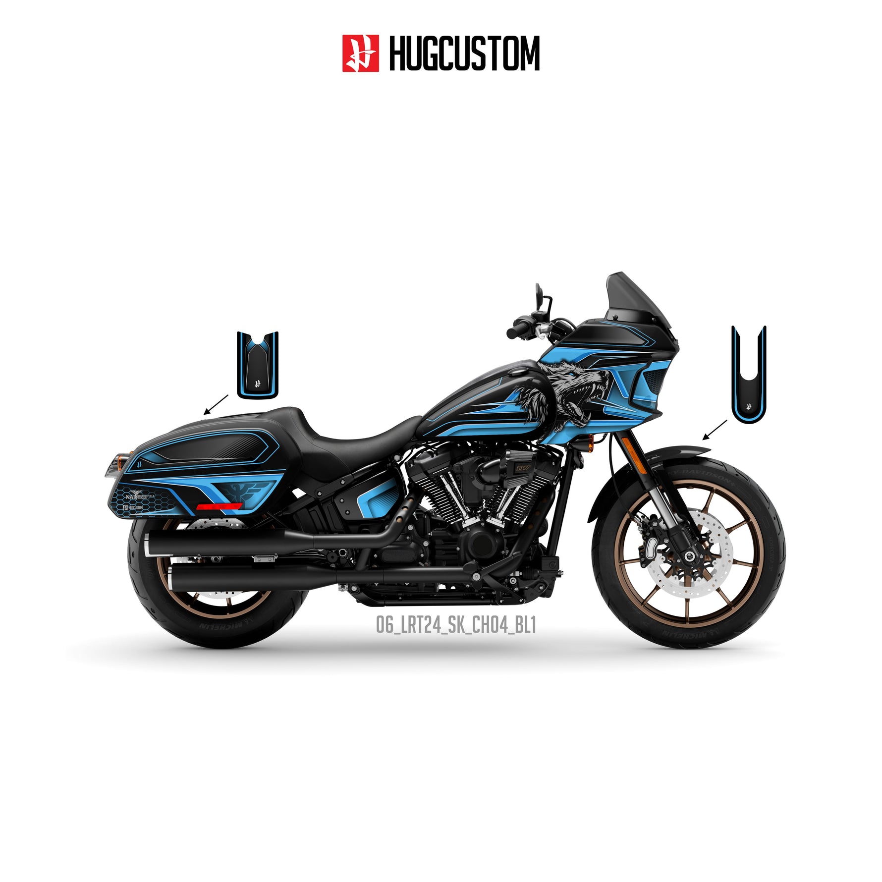 Sticker Kit for Cruiser LRST (FXLRST) (2017-2026) - 'Wolf' Design - HUGSTICKERCUSTOM 