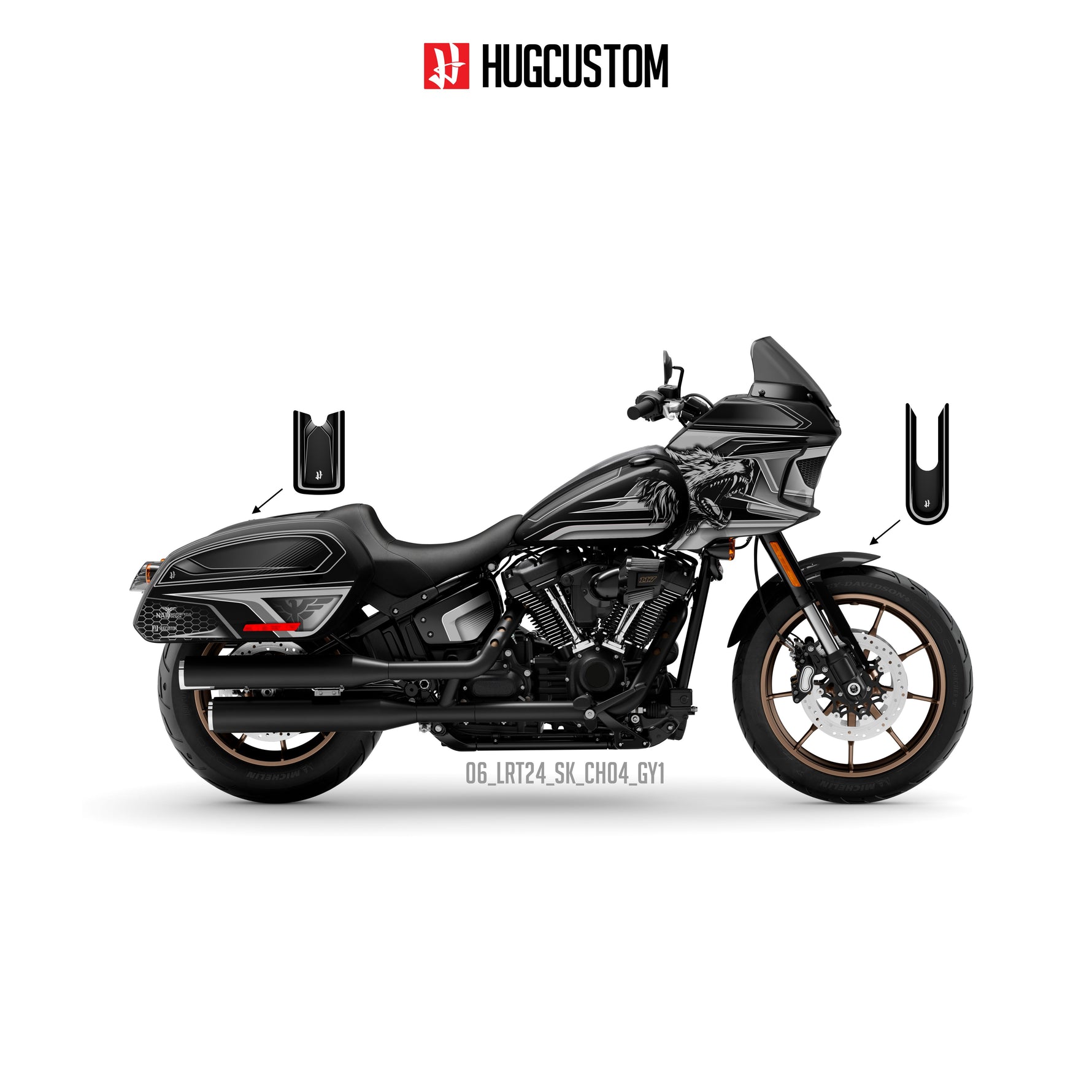 Sticker Kit for Cruiser LRST (FXLRST) (2017-2026) - 'Wolf' Design - HUGSTICKERCUSTOM 
