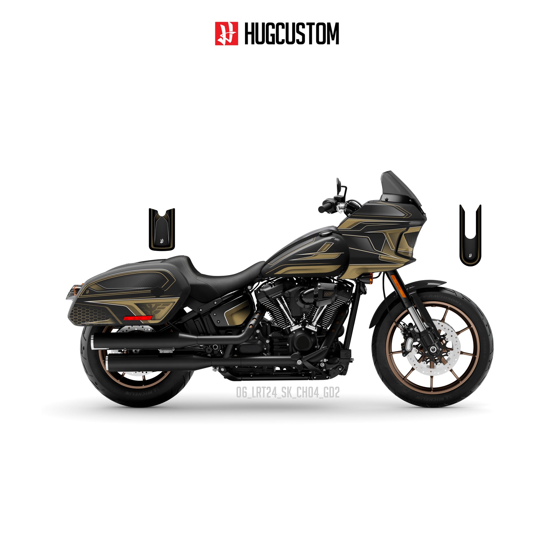 Sticker Kit for Cruiser LRST (FXLRST) (2017-2026) - 'Wolf V.2' Design - HUGSTICKERCUSTOM 