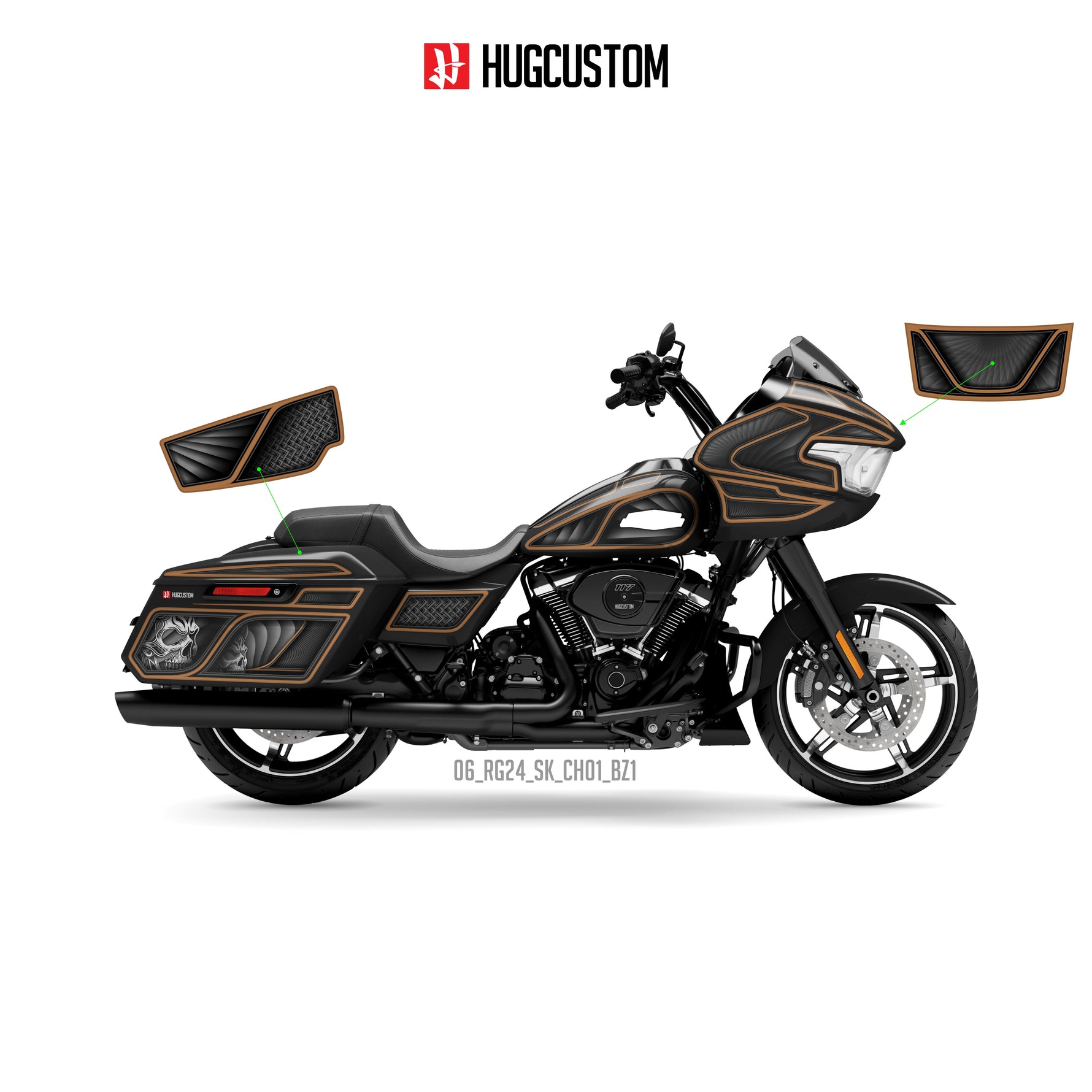 Sticker Kit for Touring RG (FLTRX) (2024-2026) - 'Chicano Style' Design - HUGSTICKERCUSTOM 