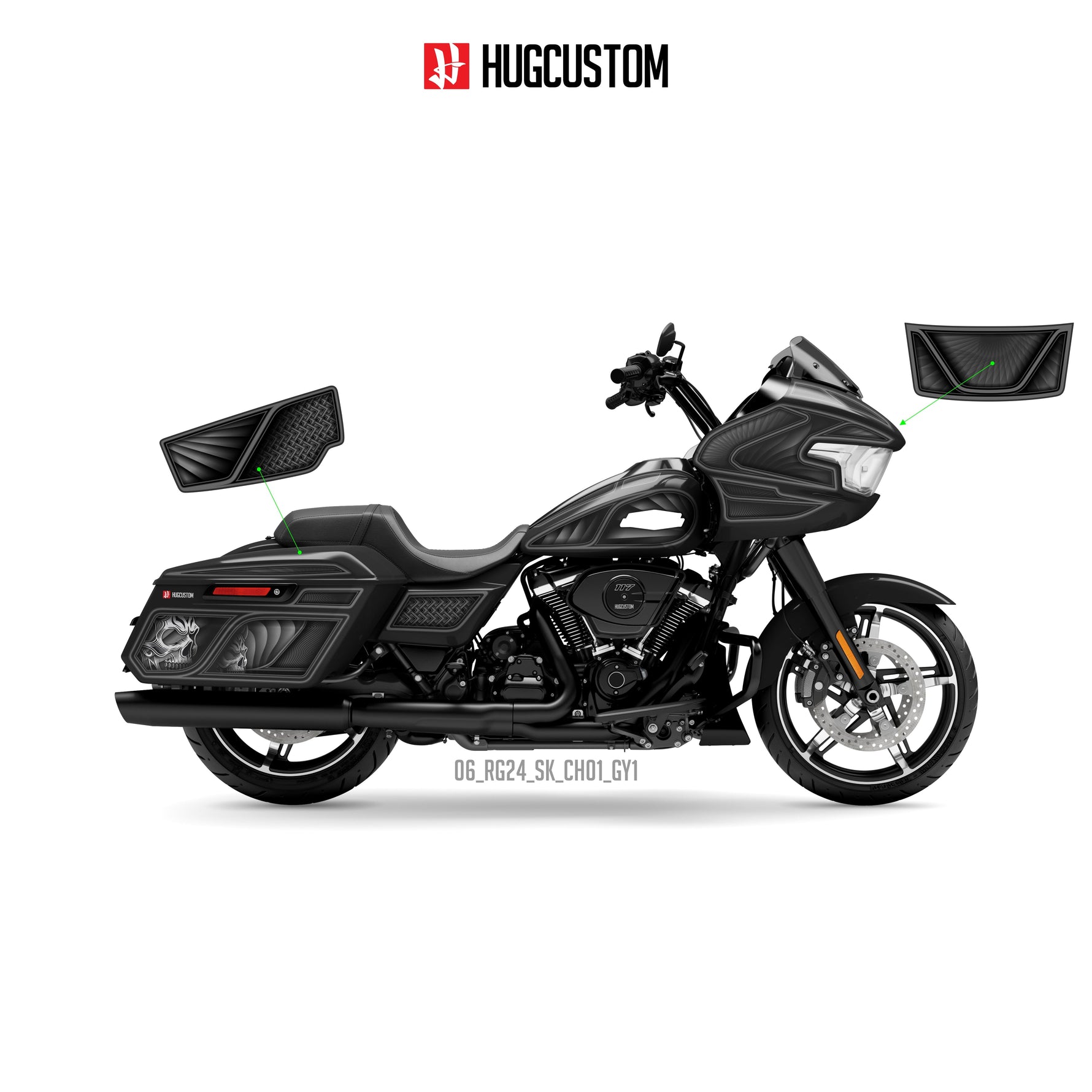 Sticker Kit for Touring RG (FLTRX) (2024-2026) - 'Chicano Style' Design - HUGSTICKERCUSTOM 