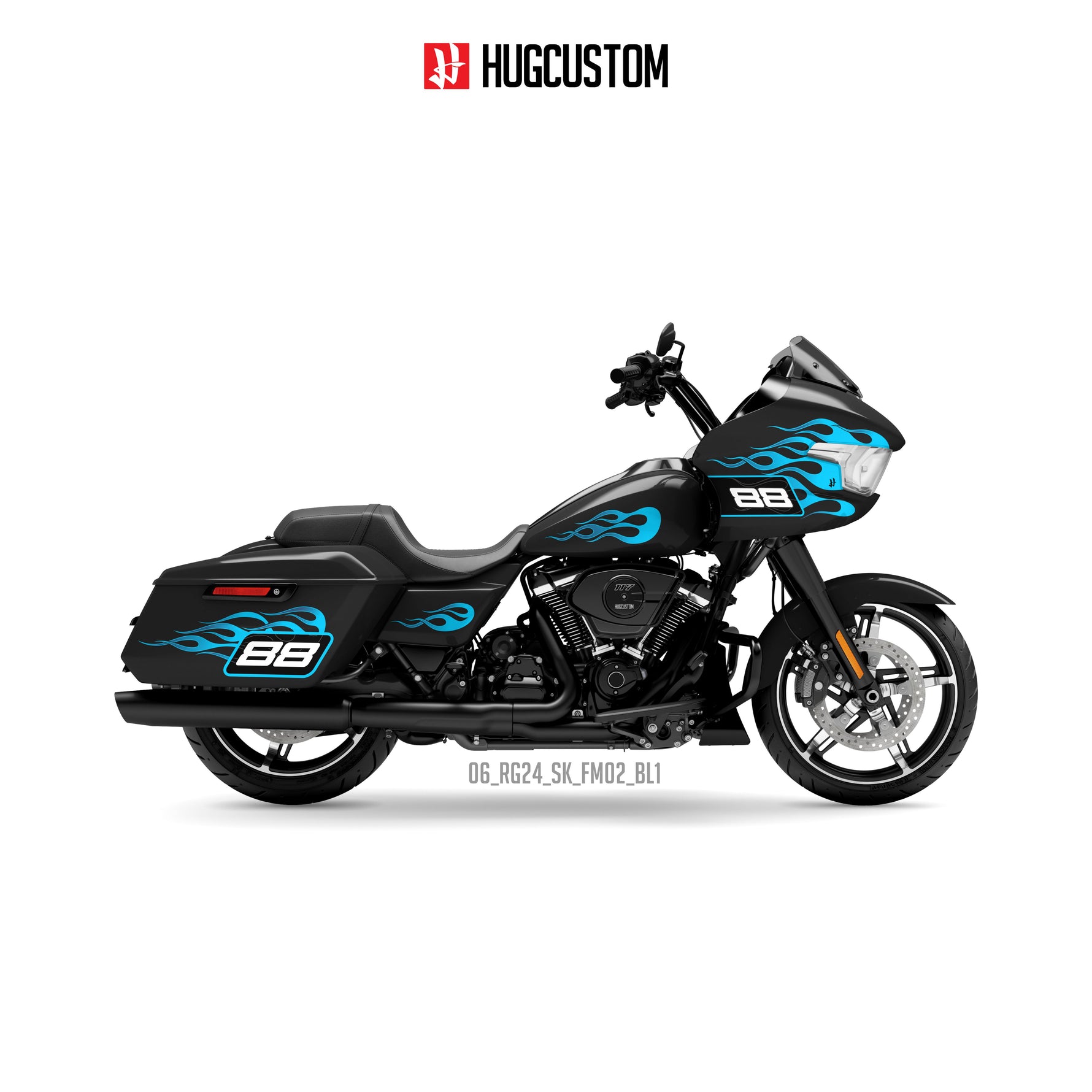 Sticker Kit for Touring RG (FLTRX) (2024-2026) - 'Flame Racing' Design - HUGSTICKERCUSTOM 
