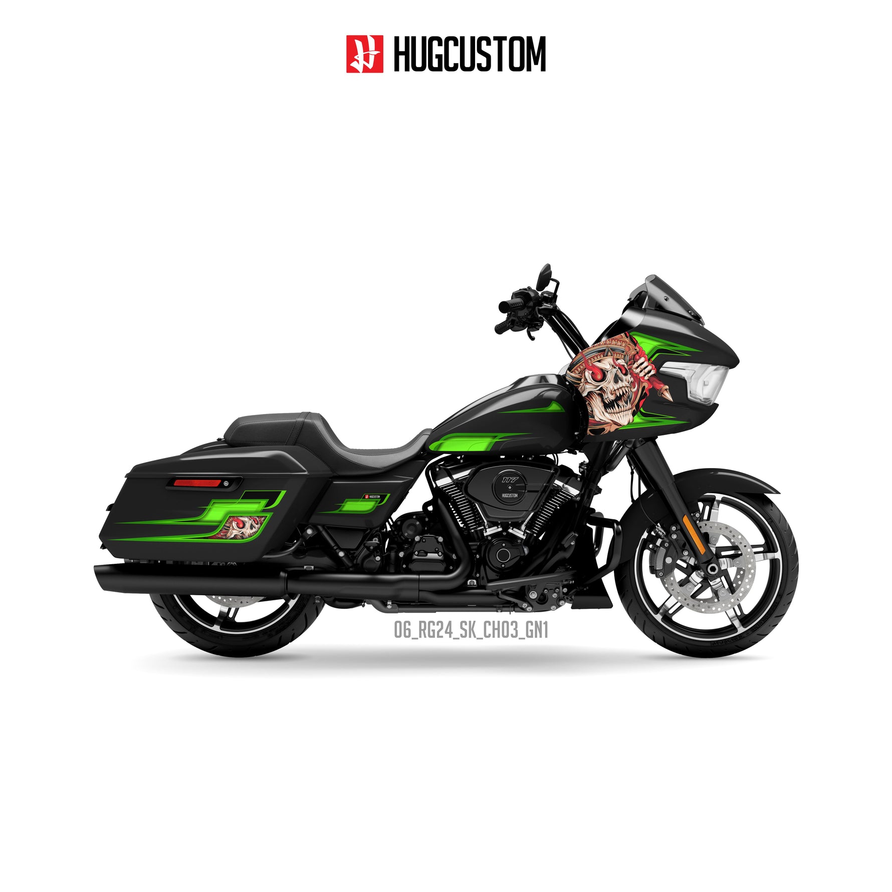 Sticker Kit for Touring RG (FLTRX) (2024-2026) - 'HUG Skull' Design - HUGSTICKERCUSTOM 