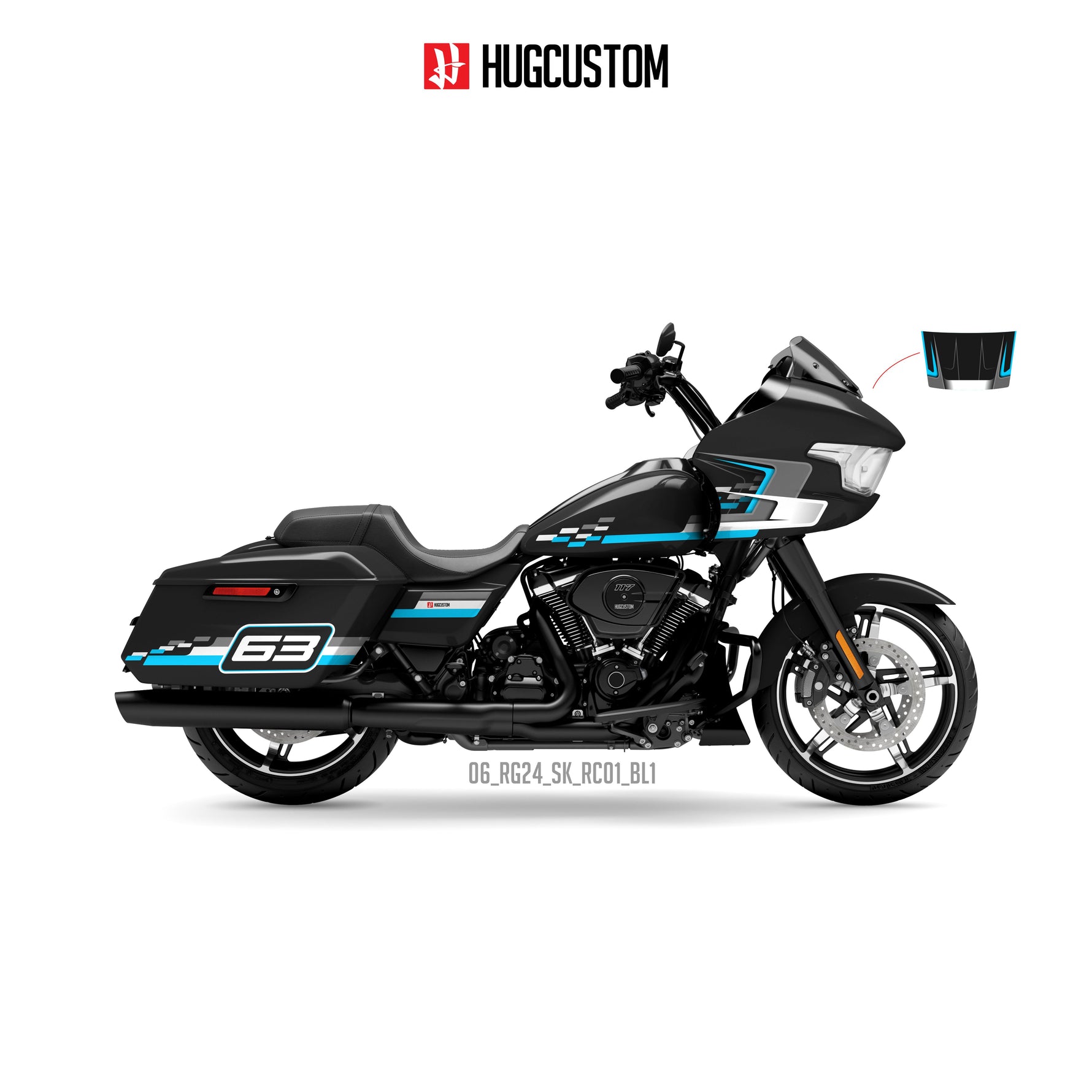Sticker Kit for Touring RG (FLTRX) (2024-2026) - 'High Speed' Design - HUGSTICKERCUSTOM 