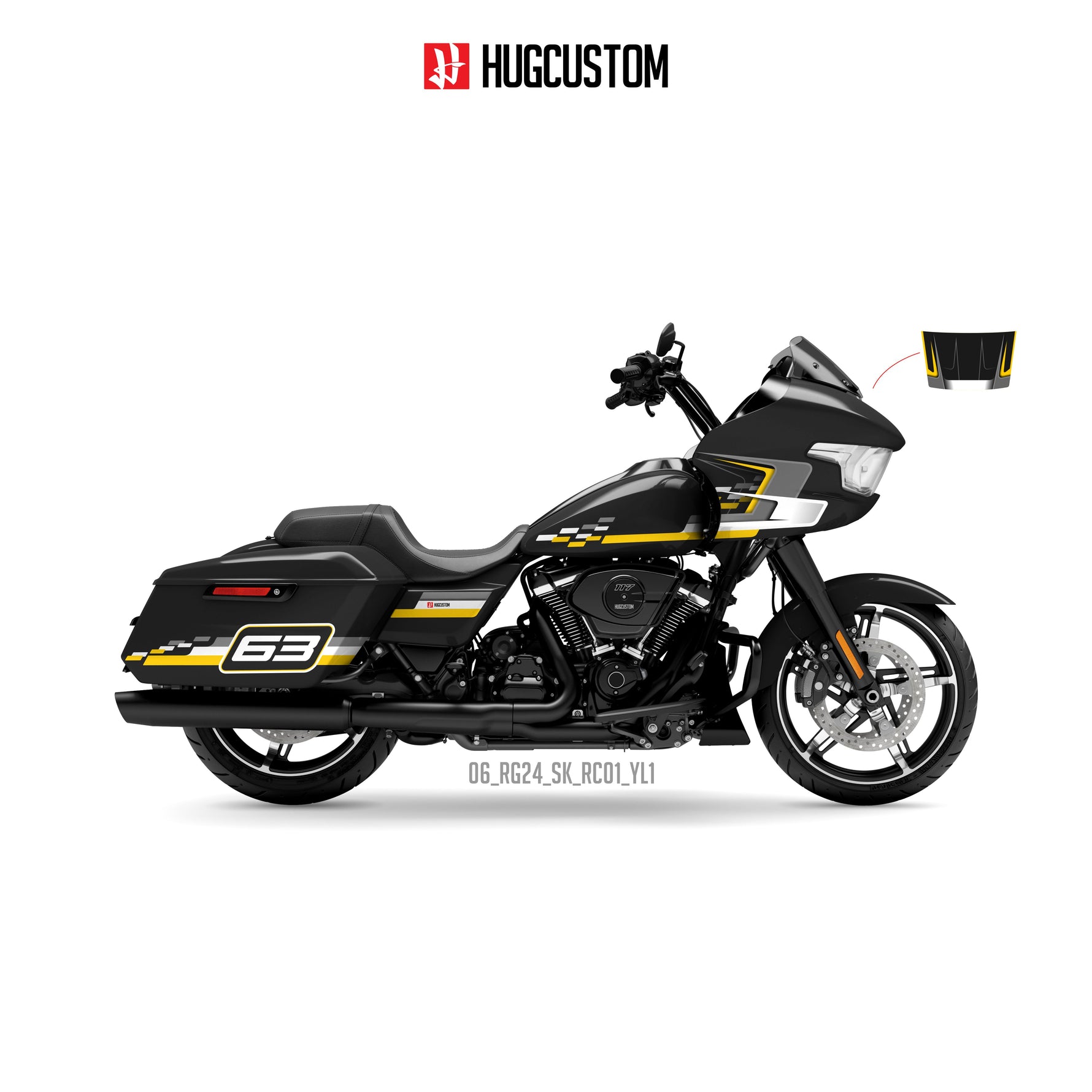 Sticker Kit for Touring RG (FLTRX) (2024-2026) - 'High Speed' Design - HUGSTICKERCUSTOM 