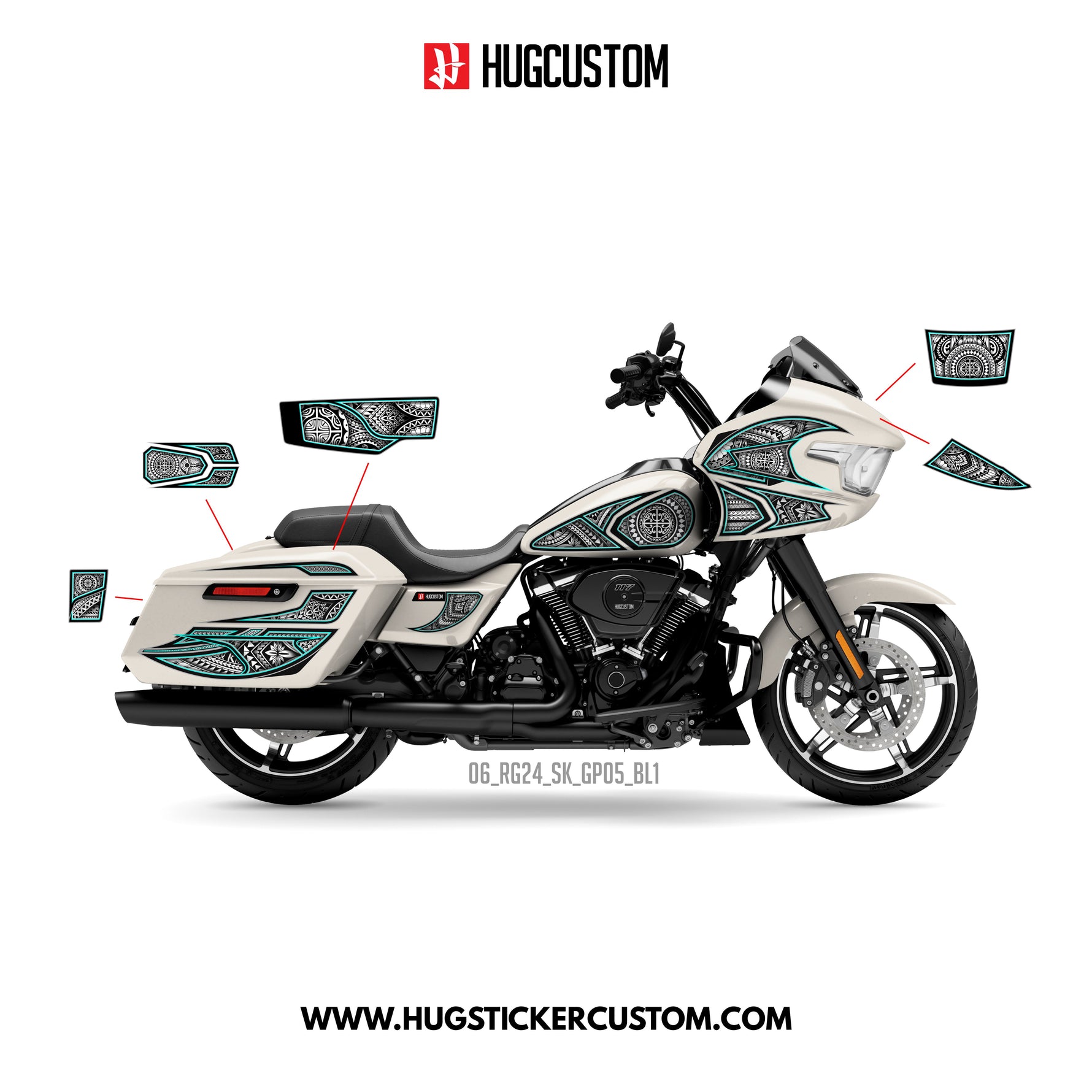 Sticker Kit for Touring RG (FLTRX) (2024-2026) - 'Tribal' Design - HUGSTICKERCUSTOM 