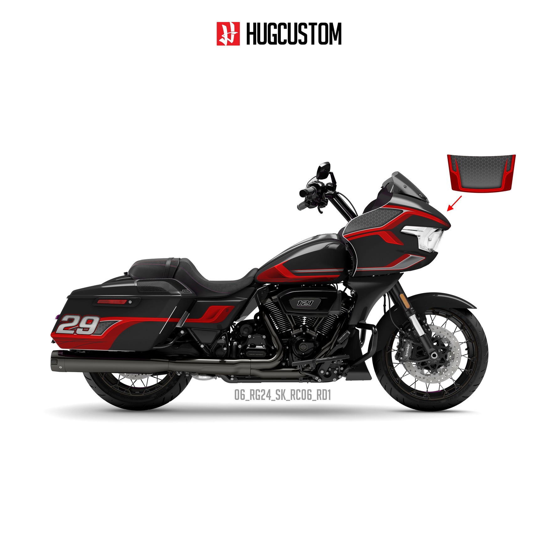 Sticker Kit for Touring RG (FLTRX) (2024-2026) - 'White Ash' Design - HUGSTICKERCUSTOM 