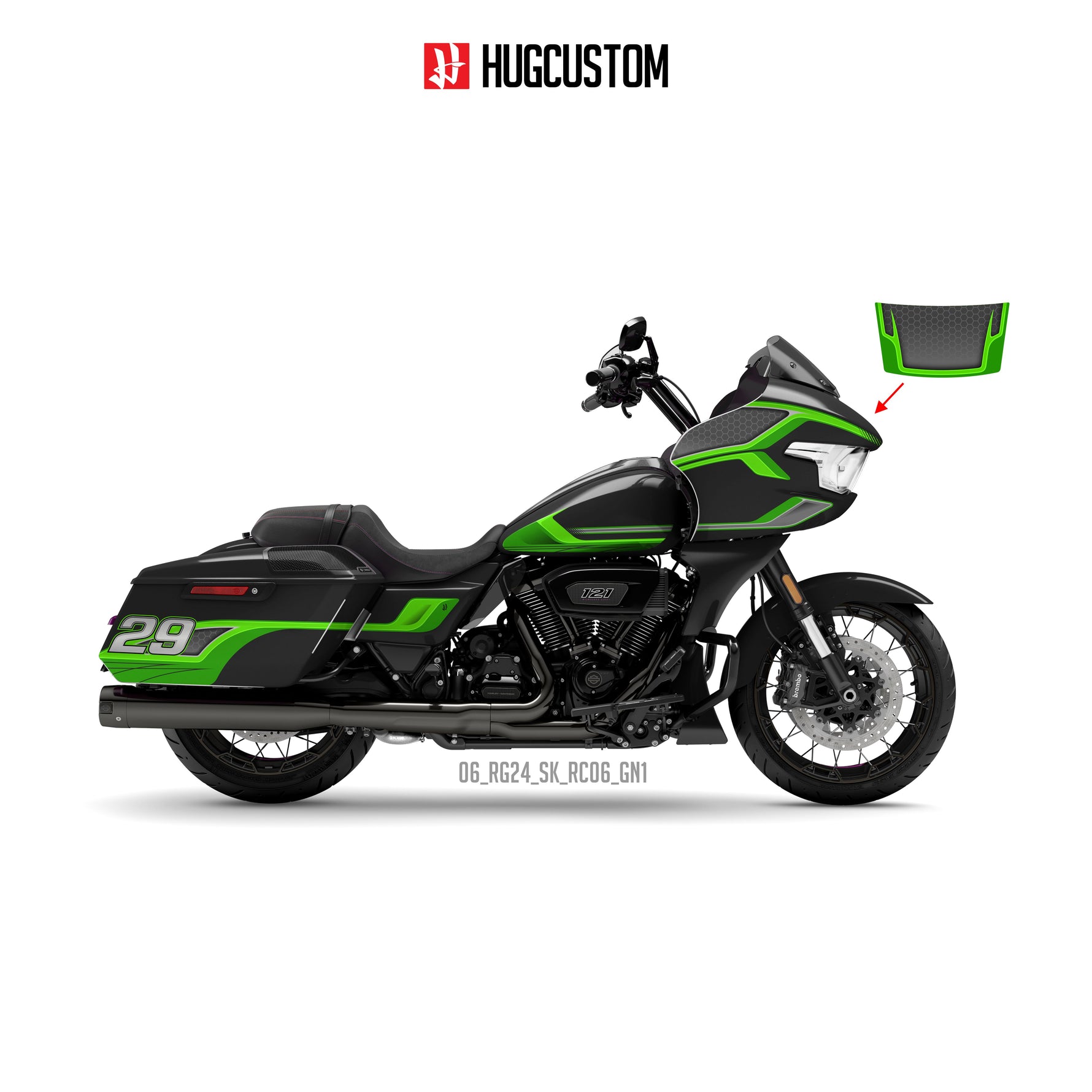 Sticker Kit for Touring RG (FLTRX) (2024-2026) - 'White Ash' Design - HUGSTICKERCUSTOM 