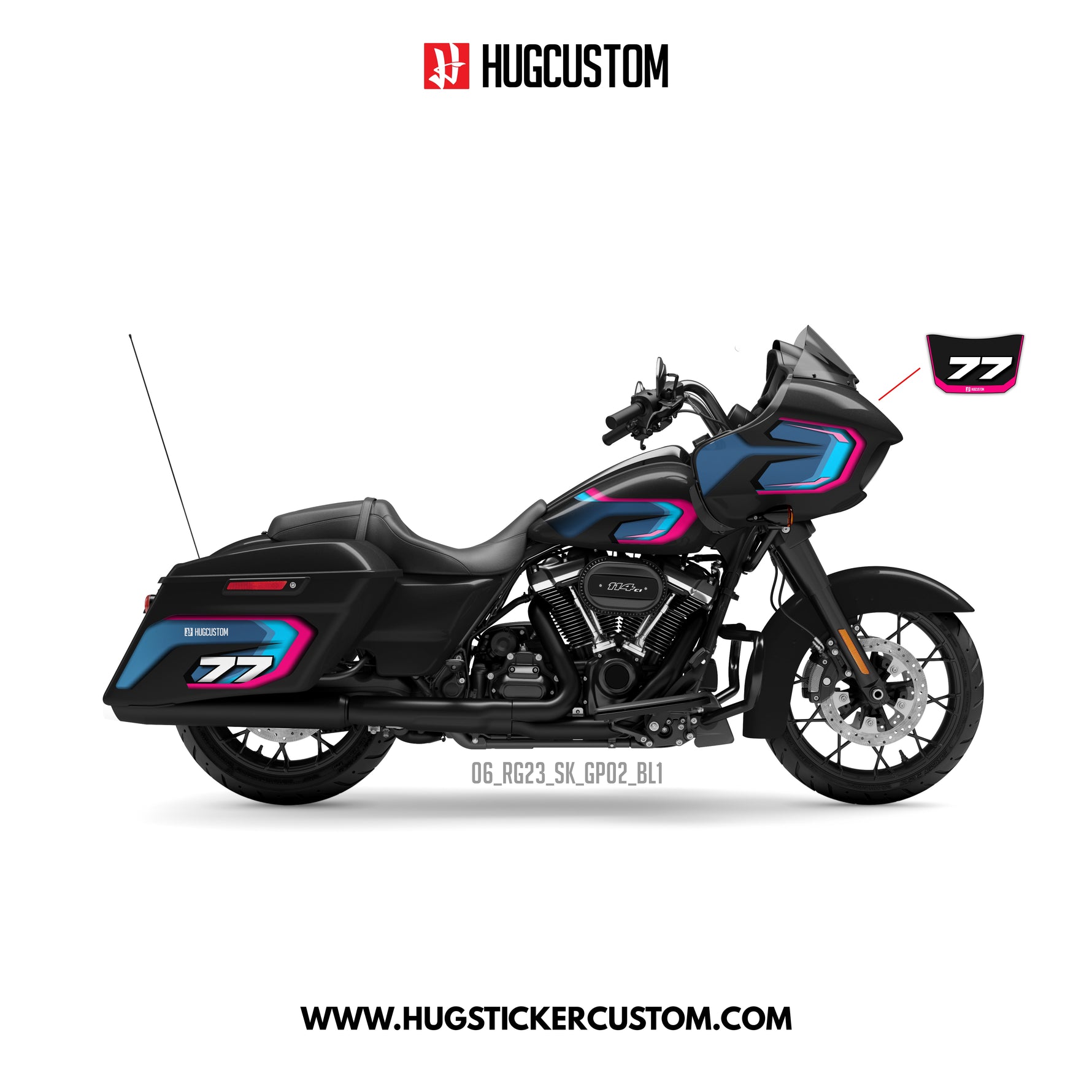 Sticker Kit for Touring RG (FLTRXS/FLTRXST) (2015-2023) - 'Cyber Bolt' Design - HUGSTICKERCUSTOM 