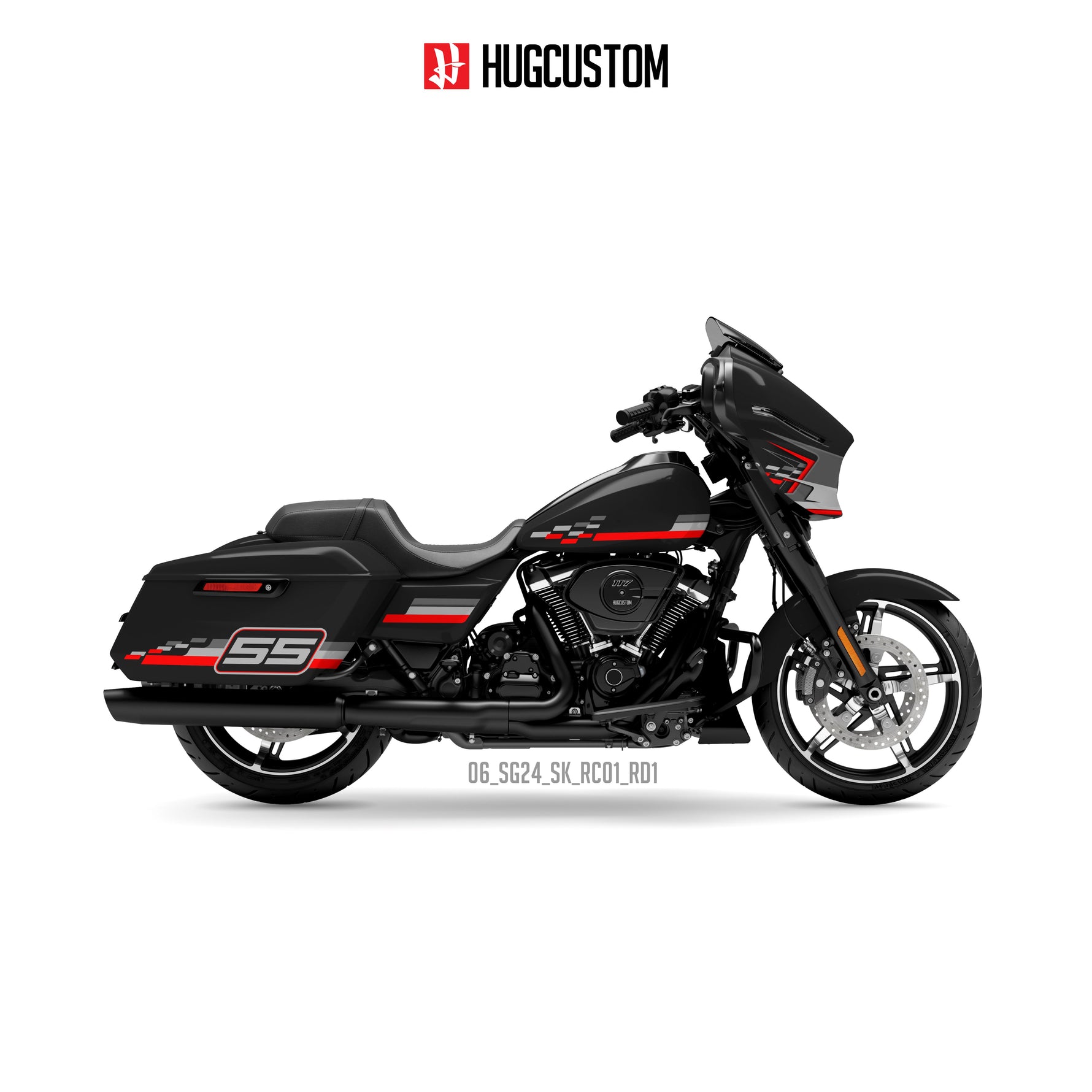 Sticker Kit for Touring SG (FLHX) (2024-2026) - 'High Speed' Design - HUGSTICKERCUSTOM 
