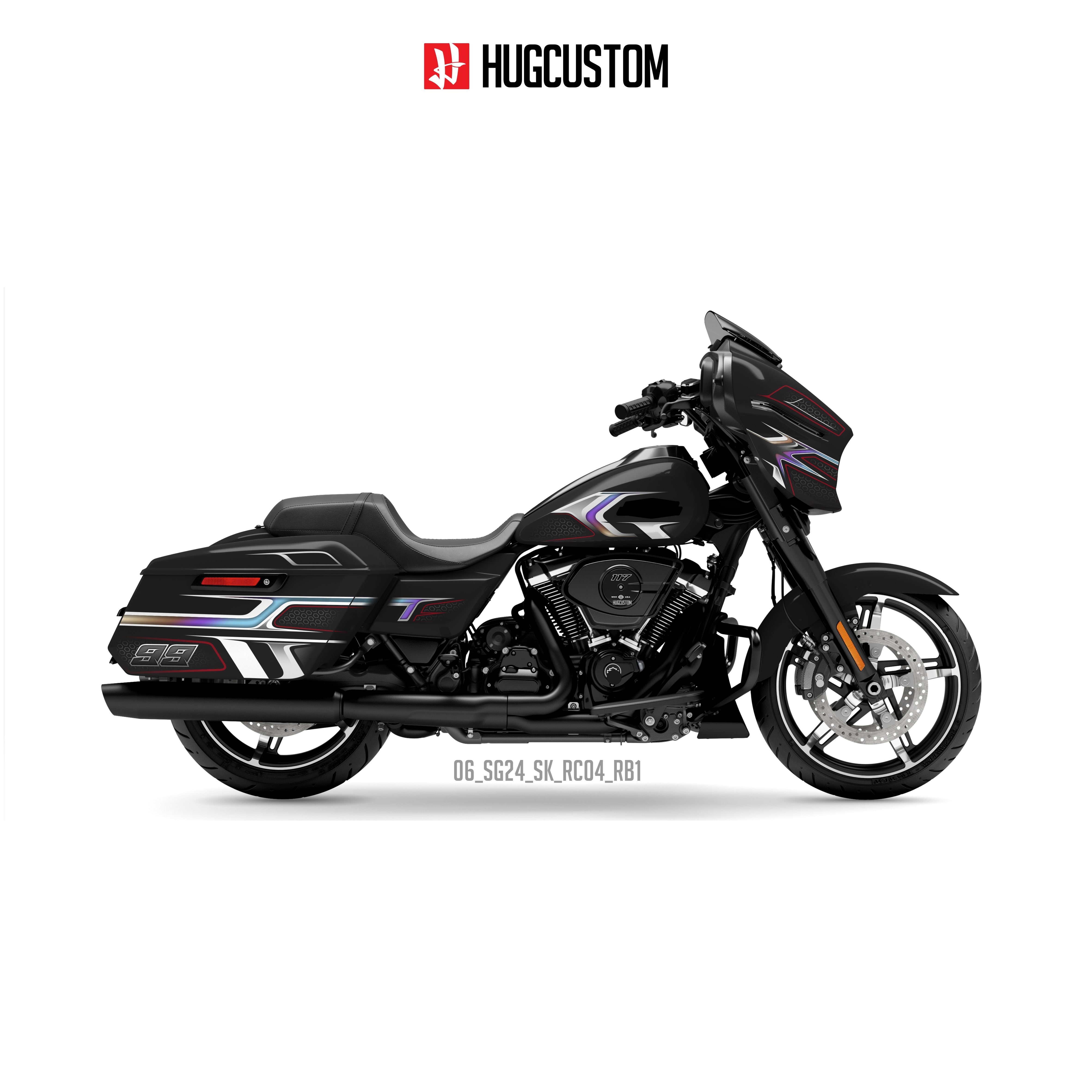 Sticker Kit for Touring SG (FLHX) (2024-2026) - 'Spectre' Design - HUGSTICKERCUSTOM 