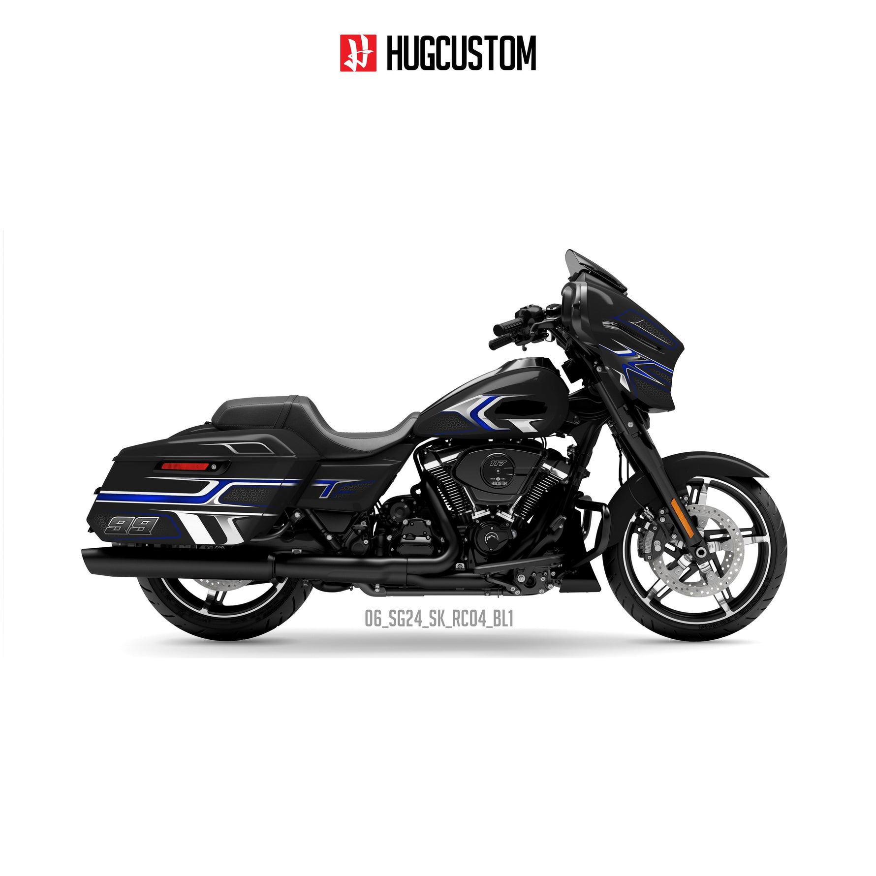 Sticker Kit for Touring SG (FLHX) (2024-2026) - 'Spectre' Design - HUGSTICKERCUSTOM 
