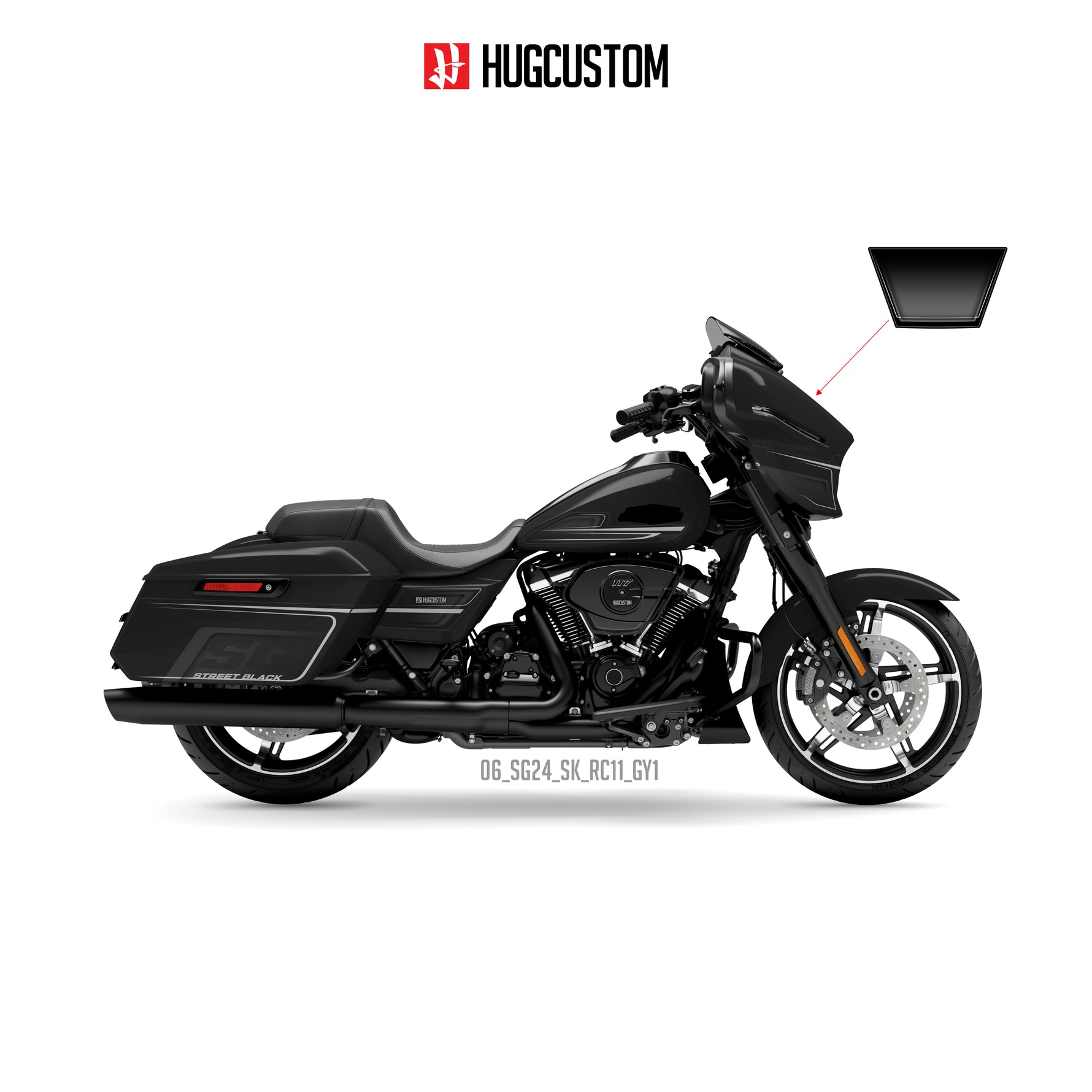Sticker Kit for Touring SG (FLHX) (2024-2026) - 'Street Black' Design - HUGSTICKERCUSTOM 