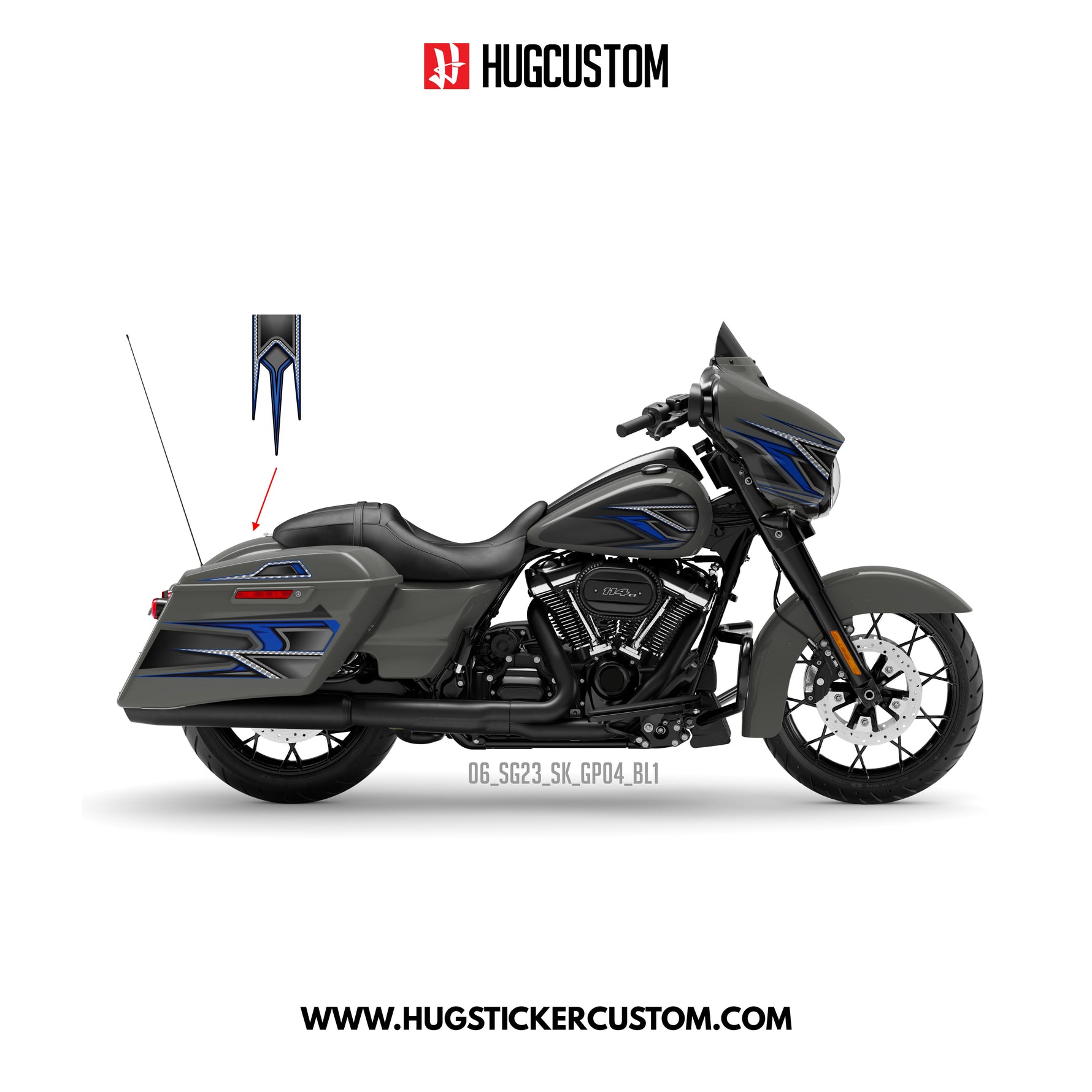 Sticker Kit for Touring SG (FLHXS/FLHXST) (2015-2023) - 'Club Style' Design - HUGSTICKERCUSTOM 