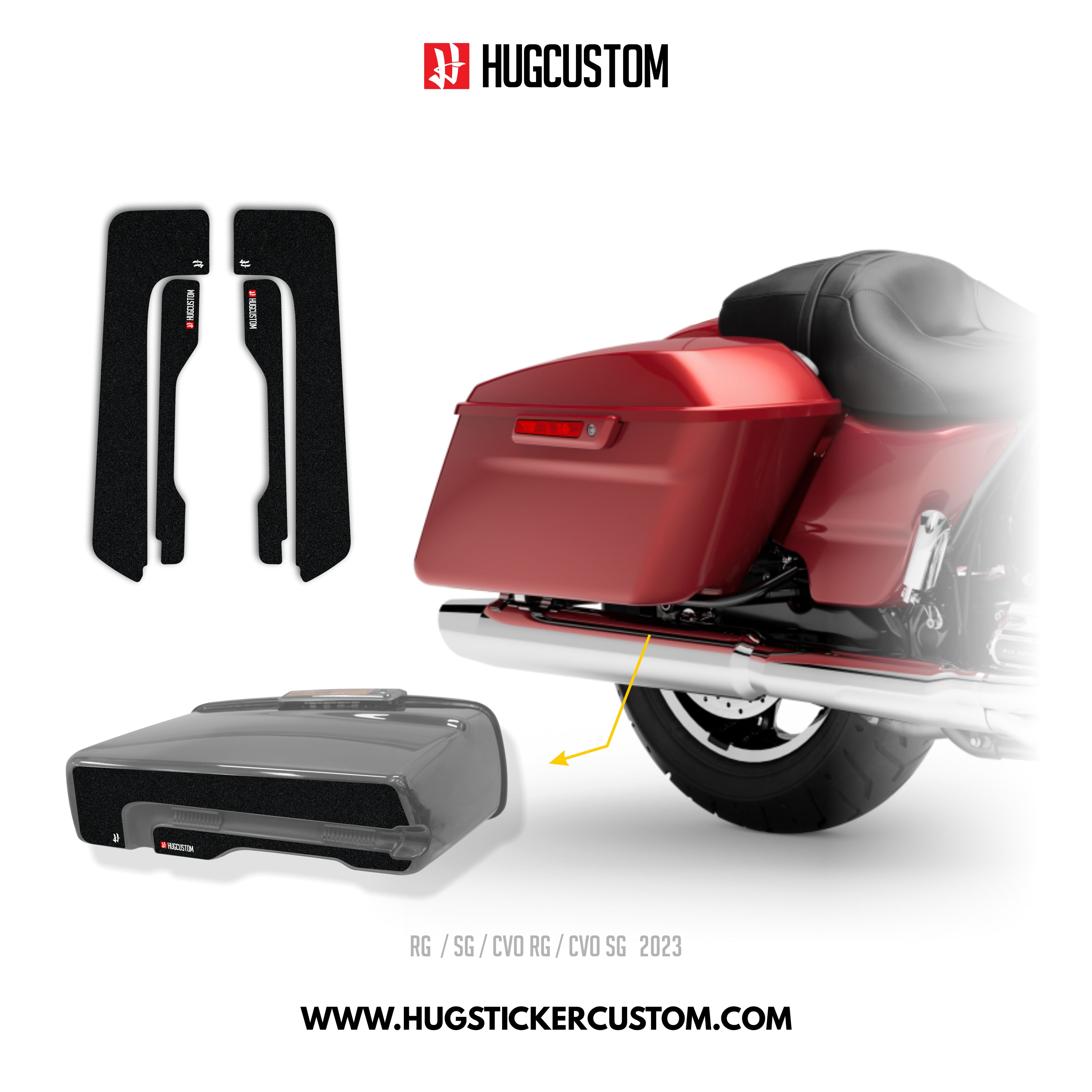 Under Saddlebag for Touring RG SG / CVO (FLTRXST FLHXST) 2015-2023 - 'Black' Design - HUGSTICKERCUSTOM 