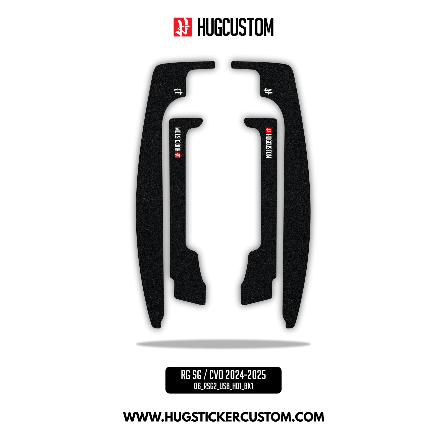 Under Saddlebag for Touring RG SG / CVO (FLTRXST FLHXST) 2024-2025 - 'Black' Design - HUGSTICKERCUSTOM 