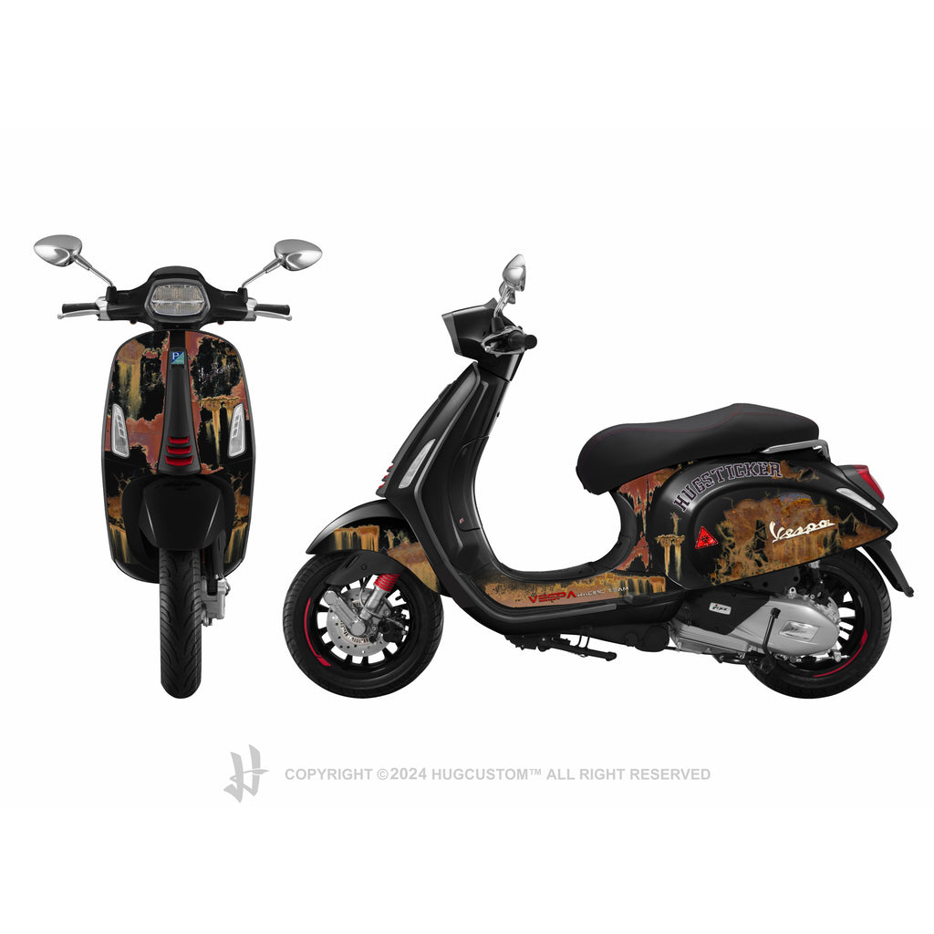Vespa 'Rust' Transparent Sticker Vintage Custom Decal