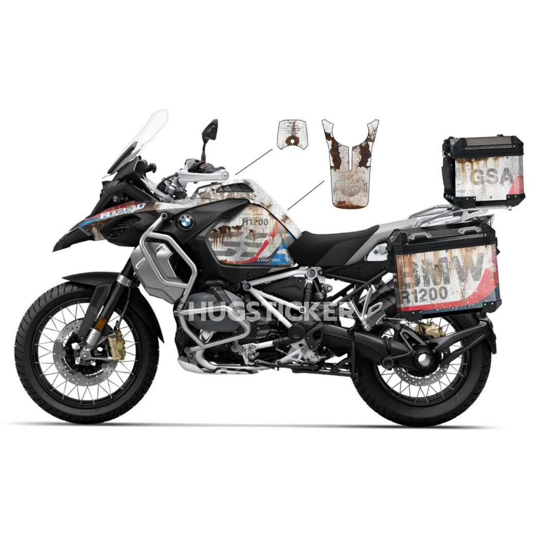 BMW GS & GS Adventure 1200/1250 Sticker – 'Rusty Heritage' Design - HUGSTICKERCUSTOM 