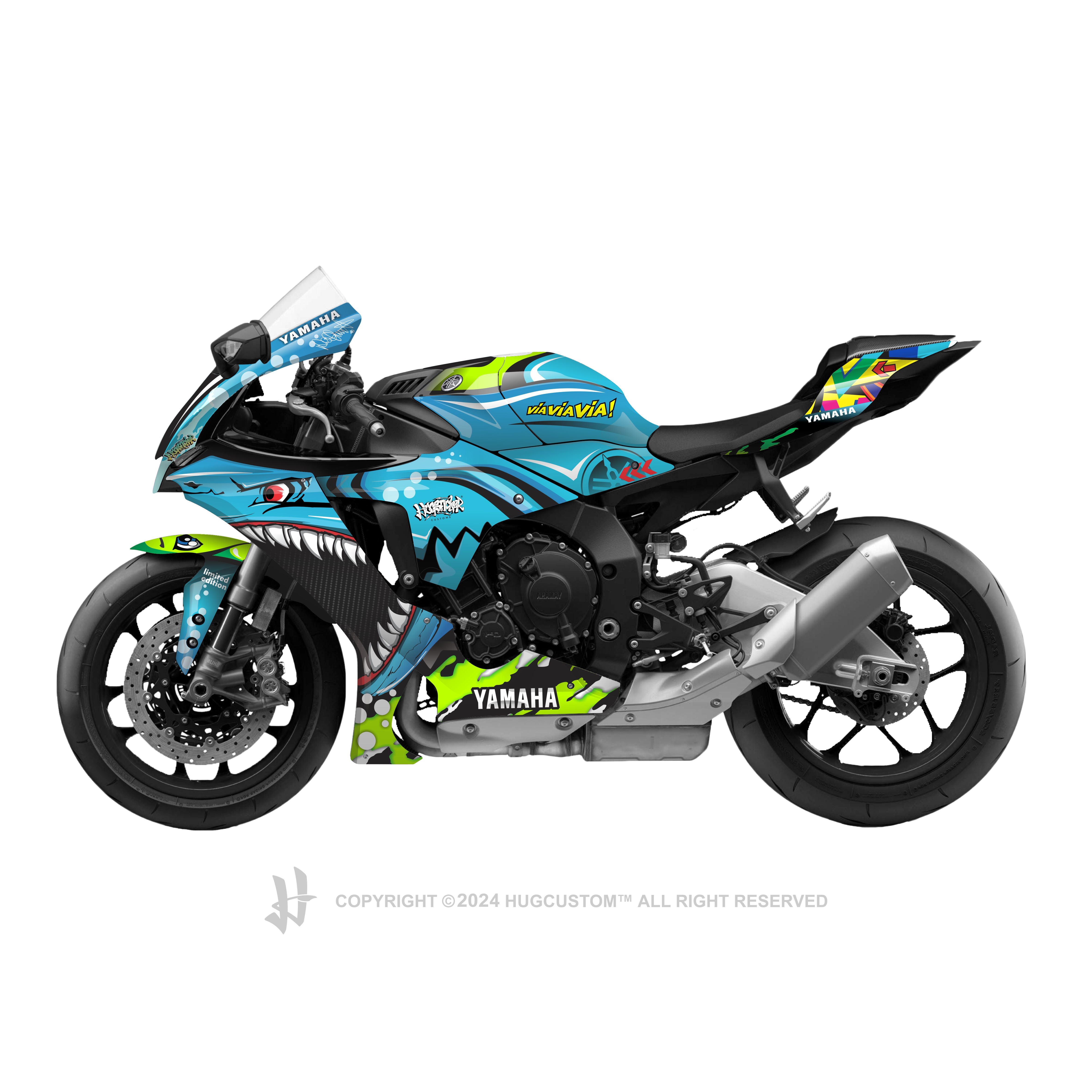 Yamaha YZF-R1 2020 Sticker - 'Shark' Design - HUGSTICKERCUSTOM 