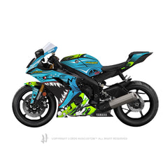 Yamaha YZF-R6 2017-2024 Sticker - 'Shark' Design - HUGSTICKERCUSTOM 