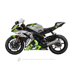 Yamaha YZF-R6 2017-2024 Sticker - 'Shark' Design - HUGSTICKERCUSTOM 