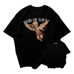 Hugstudio original Oversized Cotton T-shirt 'Yak Cupid' - HUGSTICKERCUSTOM 