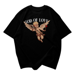 Hugstudio original Oversized Cotton T-shirt 'Yak Cupid' - HUGSTICKERCUSTOM 