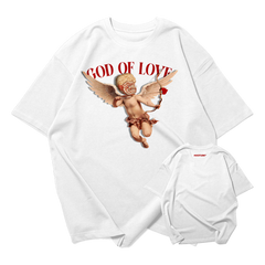 Hugstudio original Oversized Cotton T-shirt 'Yak Cupid' - HUGSTICKERCUSTOM 