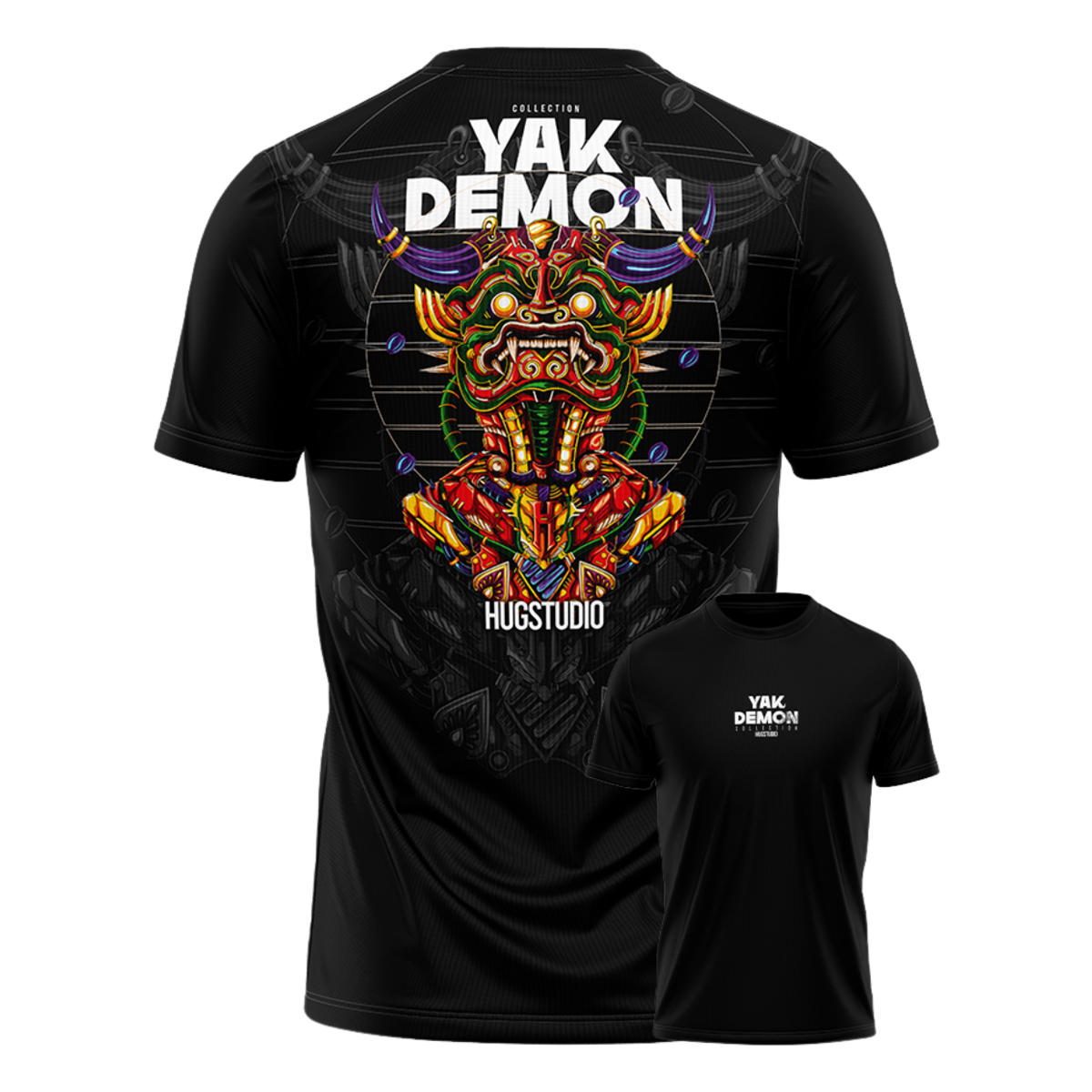 Hugstudio original T-shirt 'Yak Demon' - HUGSTICKERCUSTOM 