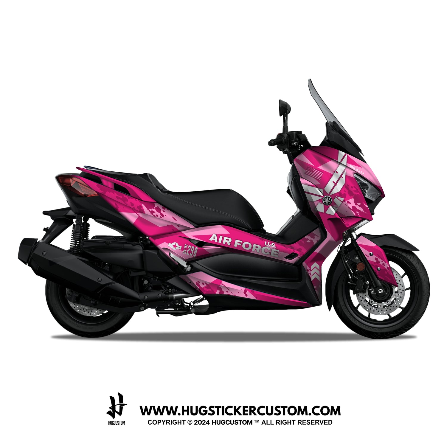 Yamaha XMAX 300 (2017-2022) Sticker 'Air Force' Design Pink - Main Image
