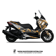 Yamaha XMAX 300 (2017-2022) Sticker - 'Blaze Fury' Design - HUGSTICKERCUSTOM 