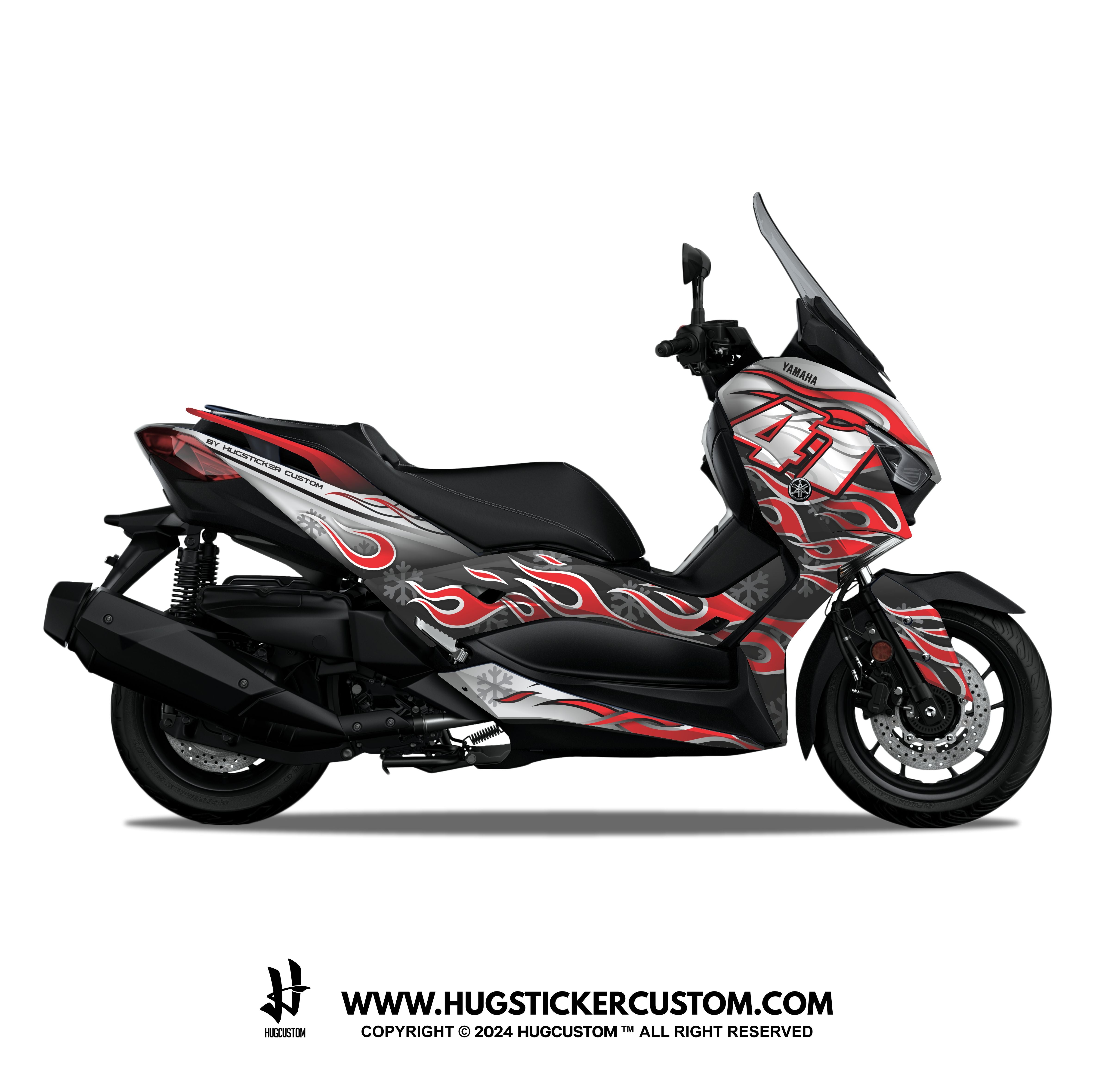 Yamaha XMAX 300 (2017-2022) Sticker - 'Blaze Fury' Design - HUGSTICKERCUSTOM 