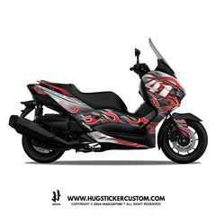 Yamaha XMAX 300 (2017-2022) Sticker - 'Blaze Fury' Design - HUGSTICKERCUSTOM 