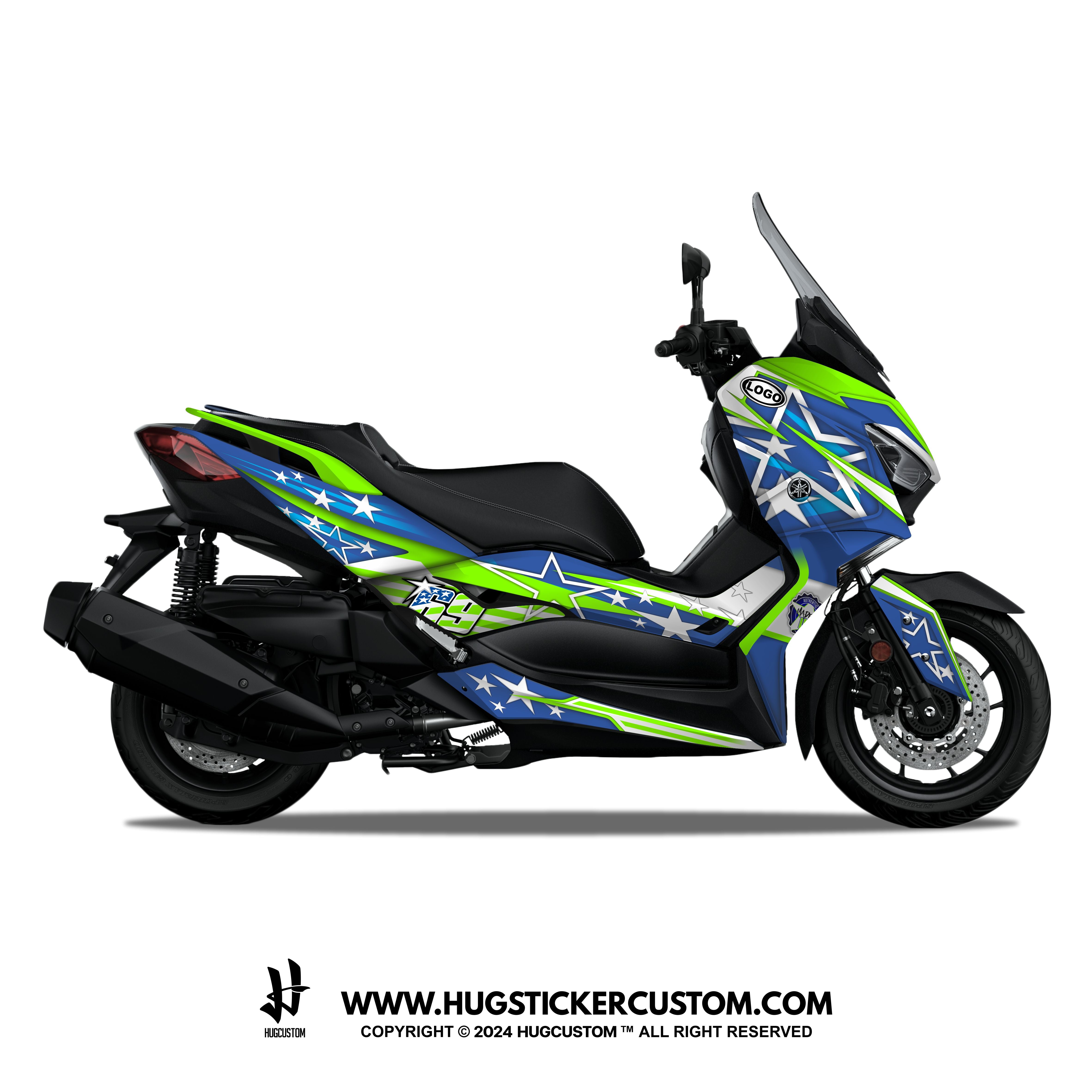 Yamaha XMAX 300 (2017-2022) Sticker - 'Liberty Star' Design - HUGSTICKERCUSTOM 