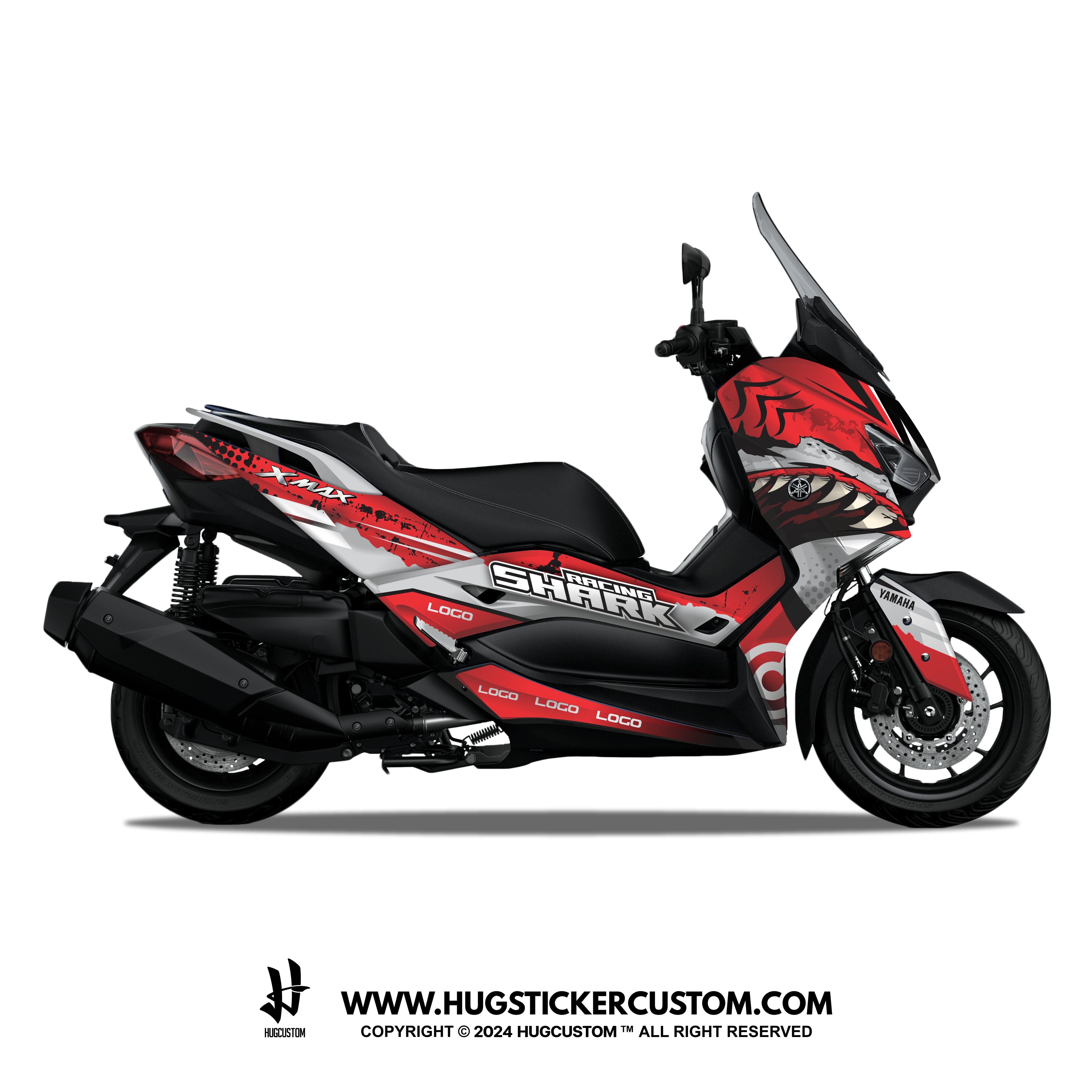 Yamaha XMAX 300 (2017-2022) Sticker - 'Sharky' Design - HUGSTICKERCUSTOM 