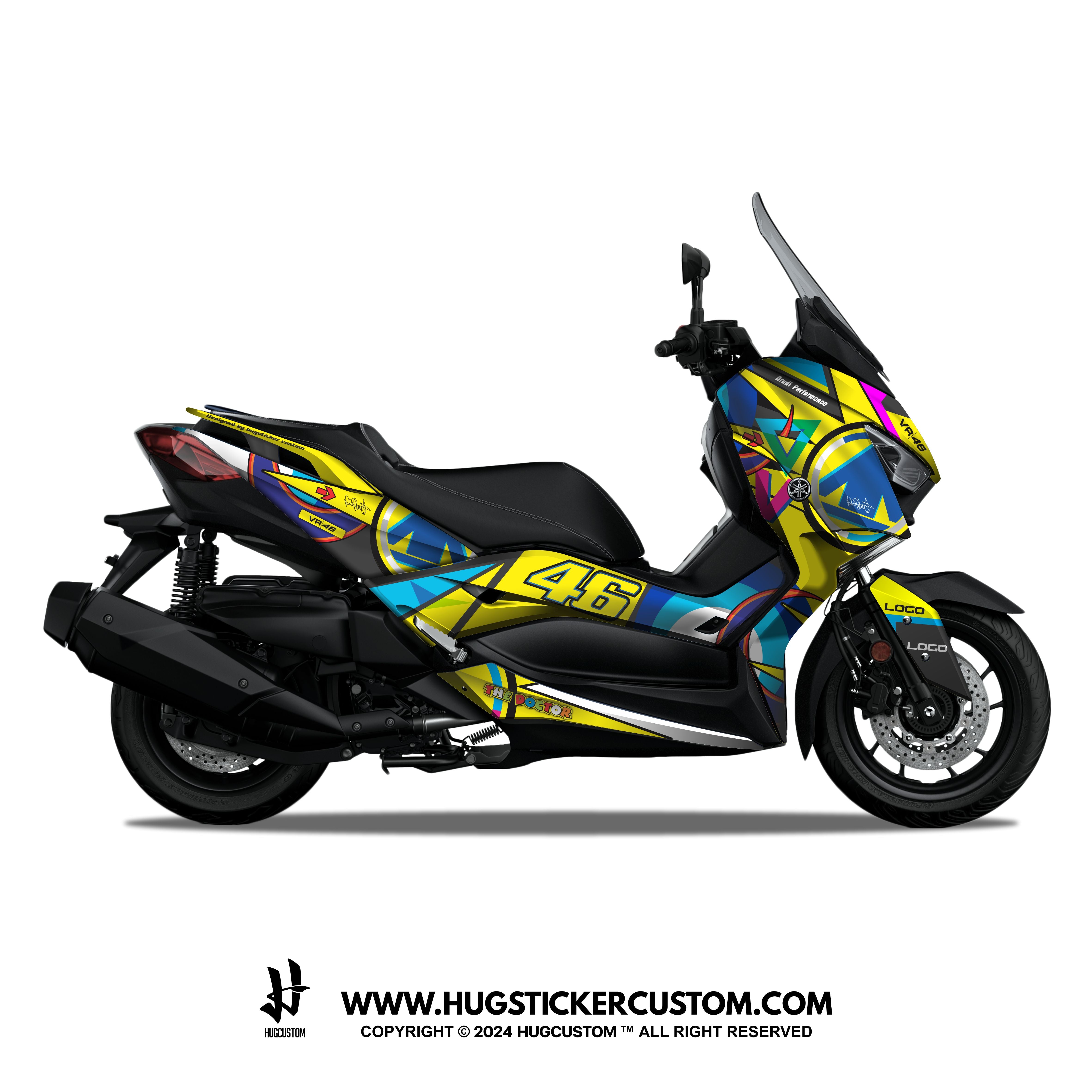 Yamaha XMAX 300 (2017-2022) Sticker - 'Soleluna' Design - HUGSTICKERCUSTOM 
