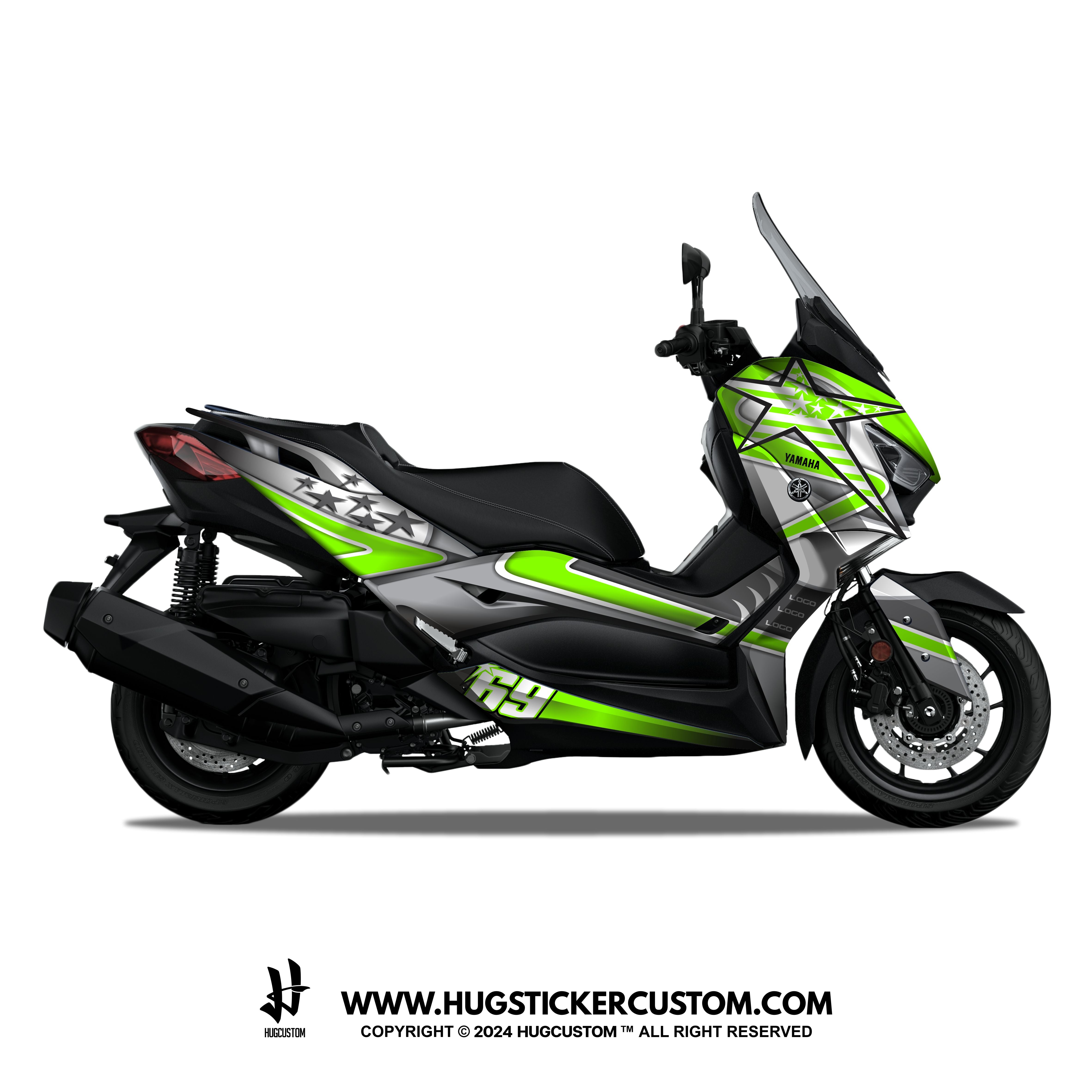 Yamaha XMAX 300 (2017-2022) Sticker - 'Star USA' Design - HUGSTICKERCUSTOM 